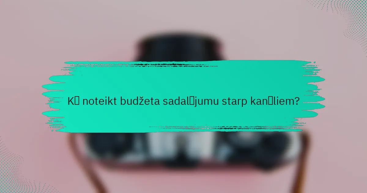 Kā noteikt budžeta sadalījumu starp kanāliem?