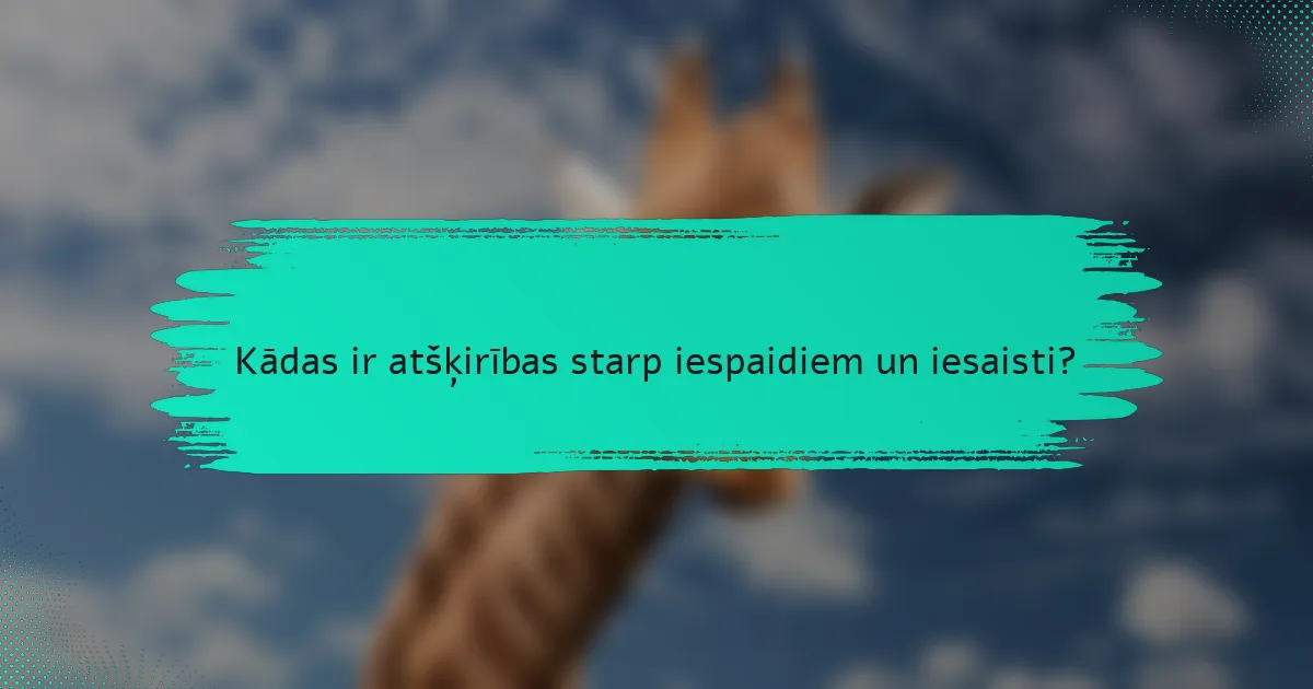 Kādas ir atšķirības starp iespaidiem un iesaisti?